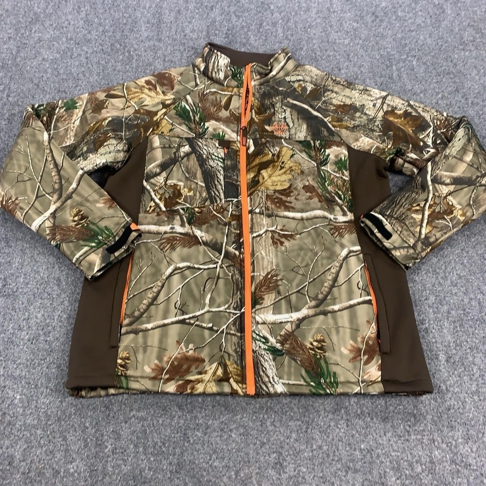 Rocky RAM Softshell Jacket Mens XL Brown Realtree Camo Fleece Lined Hunting